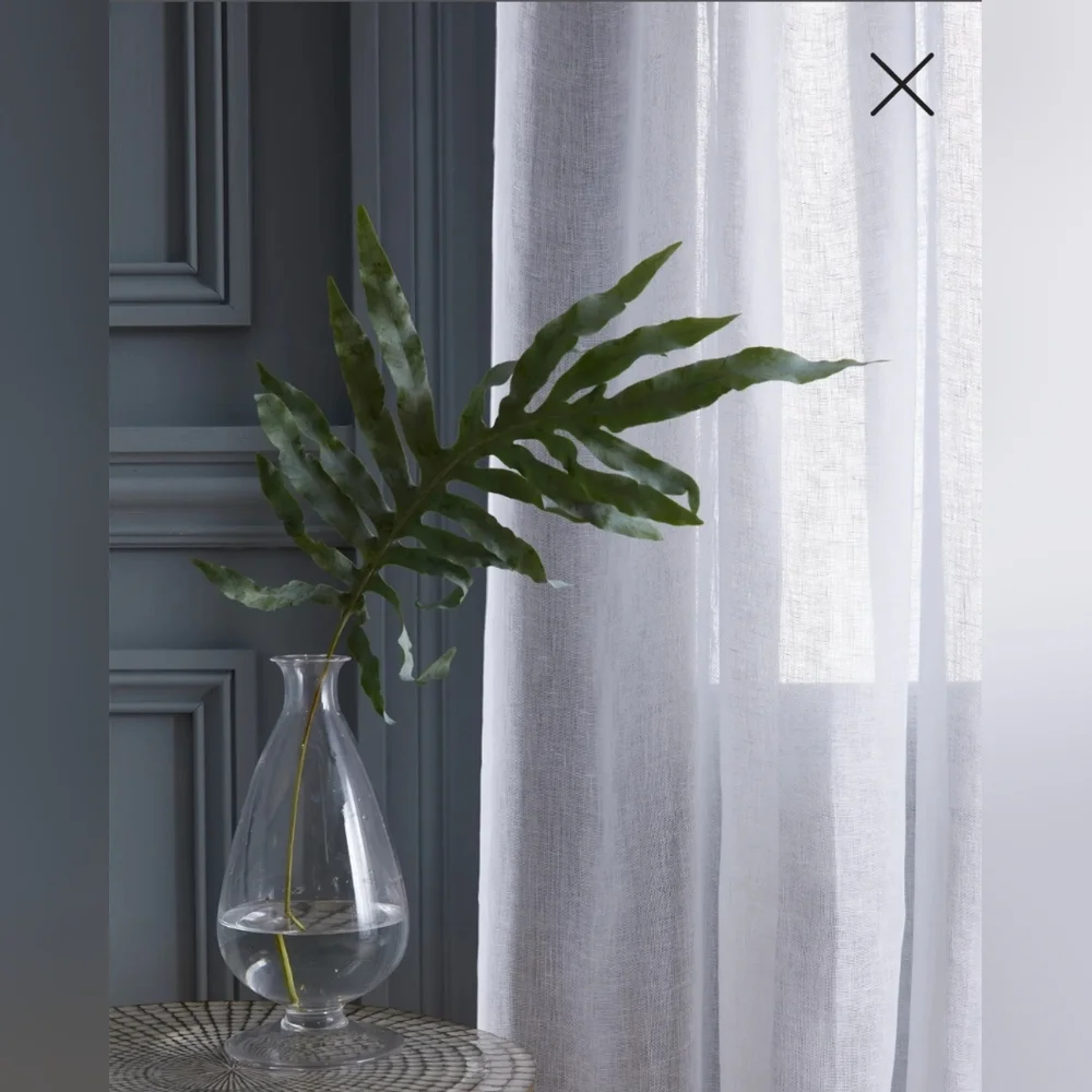 NWT! Quince 100% Linen White Sheer Curtains, 48